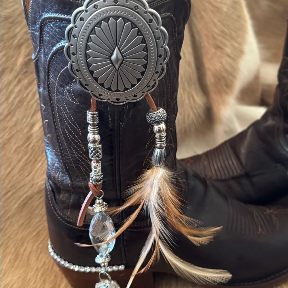 Lucchese Black and Brown Western Boots - Picture 4 of 13
